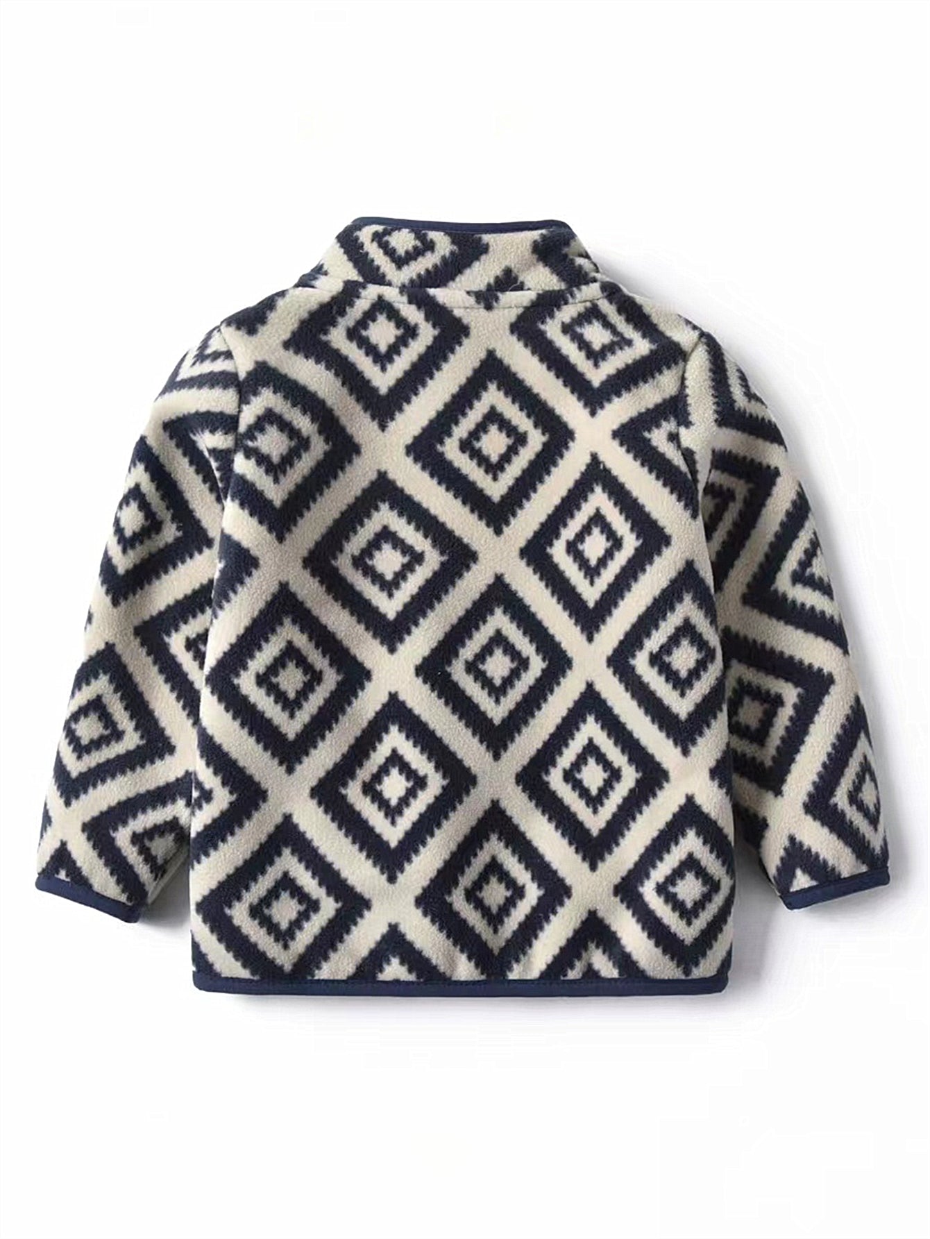 Chaqueta con cuello alto, gruesa, cálida, informal, con estampado a cuadros vintage para niños, nueva