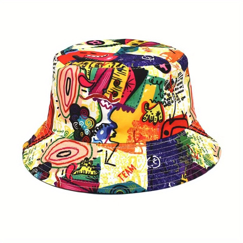 Sombrero de pescador con estampado de grafiti abstracto, gorra de pescador informal, unisex, con protector solar