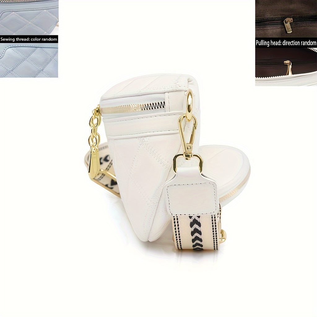 Riñonera acolchada con rombos que marca tendencia: moderna bandolera de piel sintética para mujer con elegante monedero: segura, versátil y ligera para viajar.