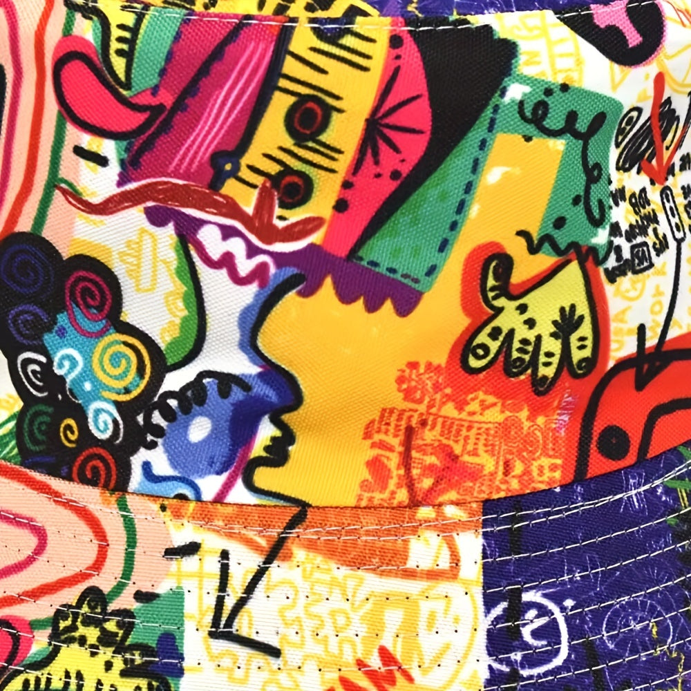 Sombrero de pescador con estampado de grafiti abstracto, gorra de pescador informal, unisex, con protector solar