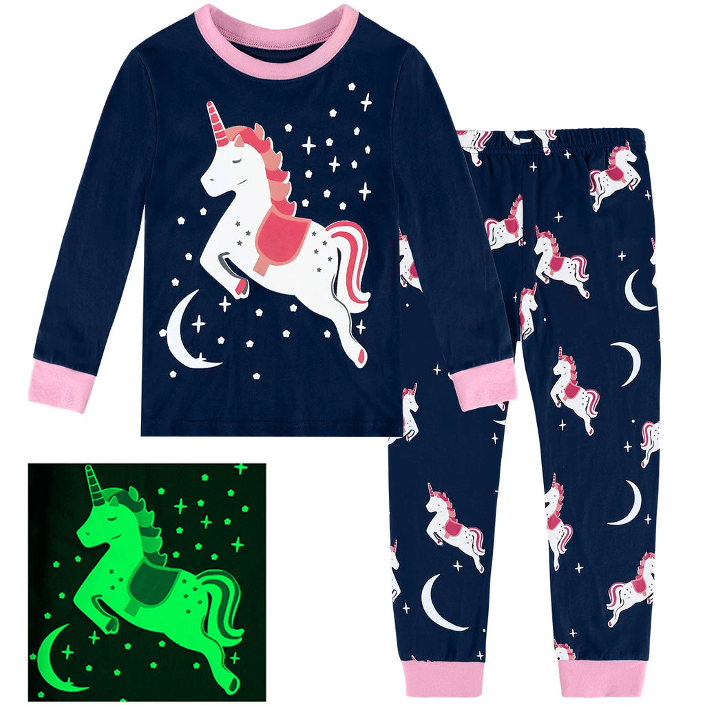Pijamas para niños niña niño pequeño unicornio esqueleto Halloween ropa de dormir bebé lindo carnaval pijama Unicornio infantil