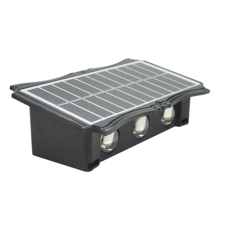 Lámpara de pared solar para exteriores, luz cálida, impermeable, iluminación vertical y vertical, iluminación decorativa para balcón, patio, jardín, pared exterior