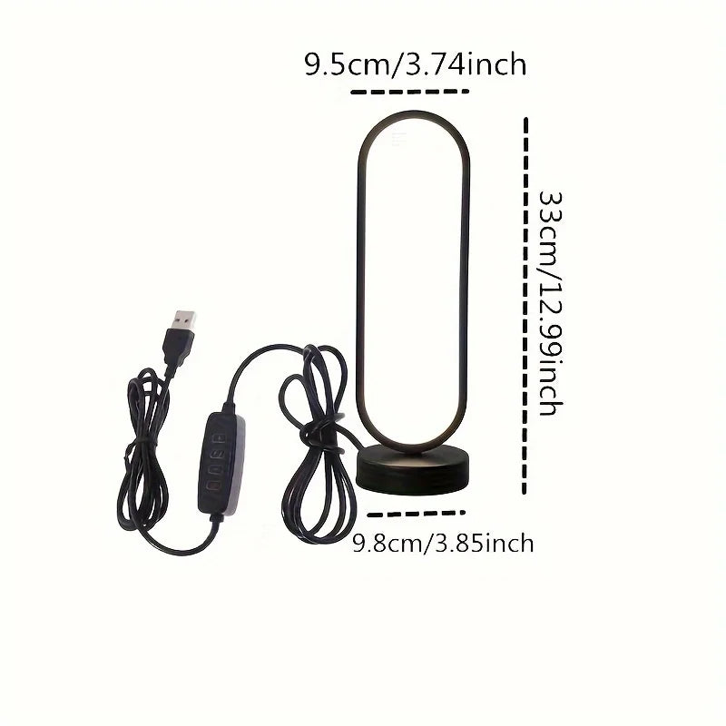 1 lámpara de dormitorio con anillo para sala de estar, lámpara de noche LED con atenuación de tres colores