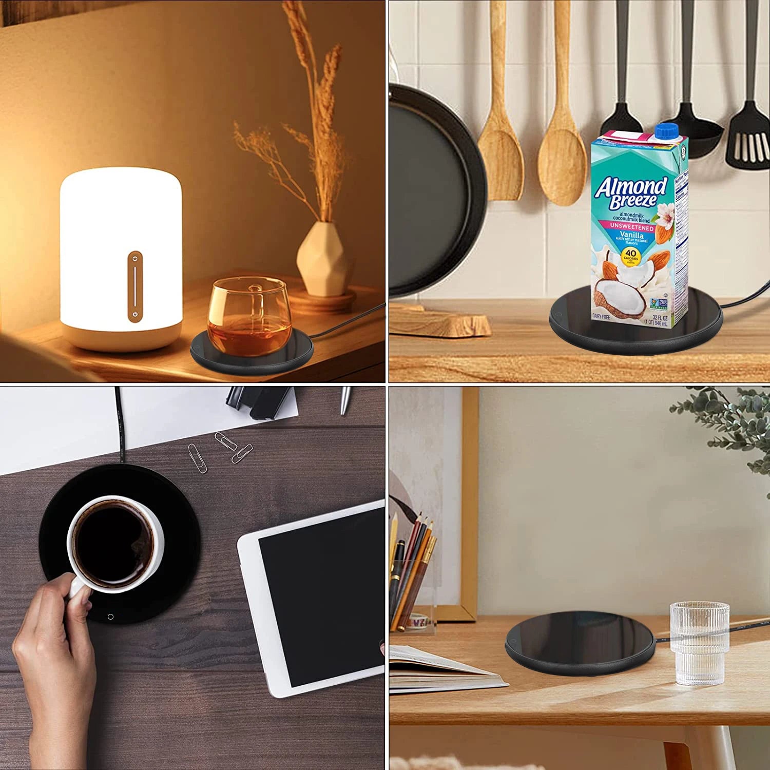 Calentador de tazas eléctrico con USB para café, leche, té, agua, almohadilla térmica inteligente, posavasos termostáticos para el hogar, la oficina y el escritorio.