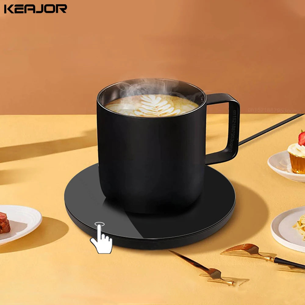 Calentador de tazas eléctrico con USB para café, leche, té, agua, almohadilla térmica inteligente, posavasos termostáticos para el hogar, la oficina y el escritorio.