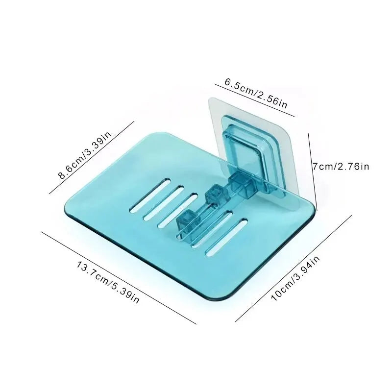 Jabonera transparente sin perforaciones, soporte para jabón de pared, esponja para jabón, accesorios de baño, jaboneras autoadhesivas
