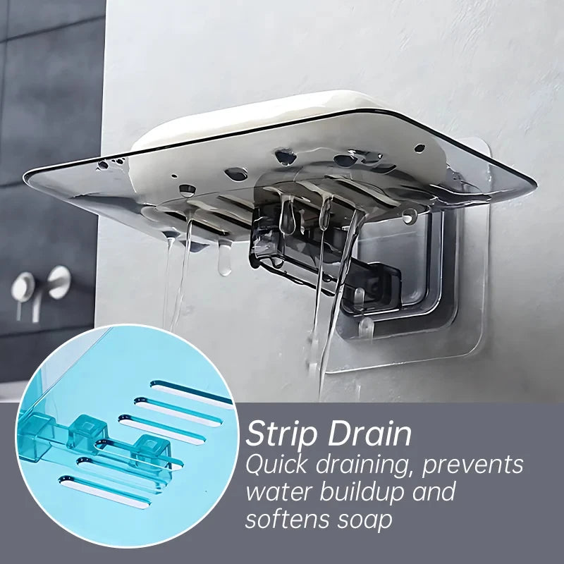 Jabonera transparente sin perforaciones, soporte para jabón de pared, esponja para jabón, accesorios de baño, jaboneras autoadhesivas