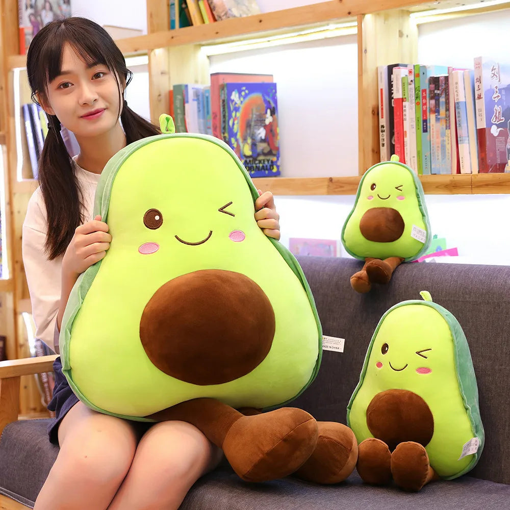 Nuevo y lindo muñeco de peluche de aguacate, almohada para dormir para niños, muñeca grande, regalo de vacaciones, cojín de muñeca de trapo de fruta creativa Kawaii