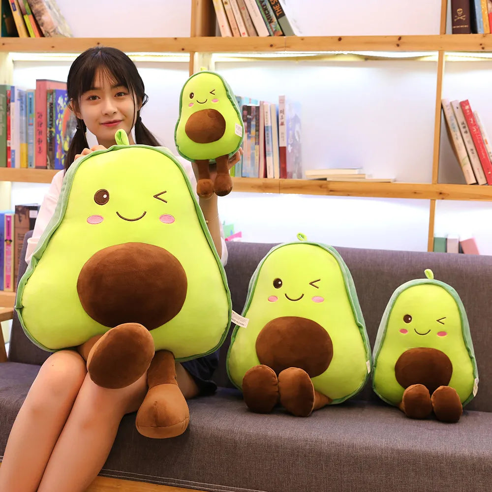 Nuevo y lindo muñeco de peluche de aguacate, almohada para dormir para niños, muñeca grande, regalo de vacaciones, cojín de muñeca de trapo de fruta creativa Kawaii