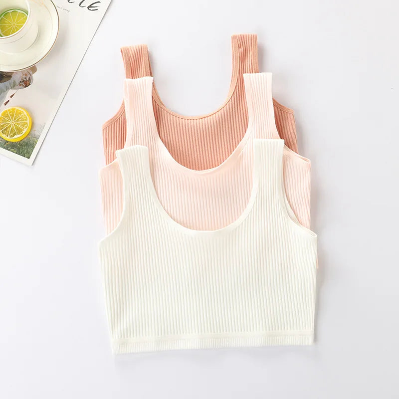 Sujetador de algodón para niña, ropa interior para niñas adolescentes, niños grandes, estudiantes, camisetas pequeñas, escolares, sujetador para niñas