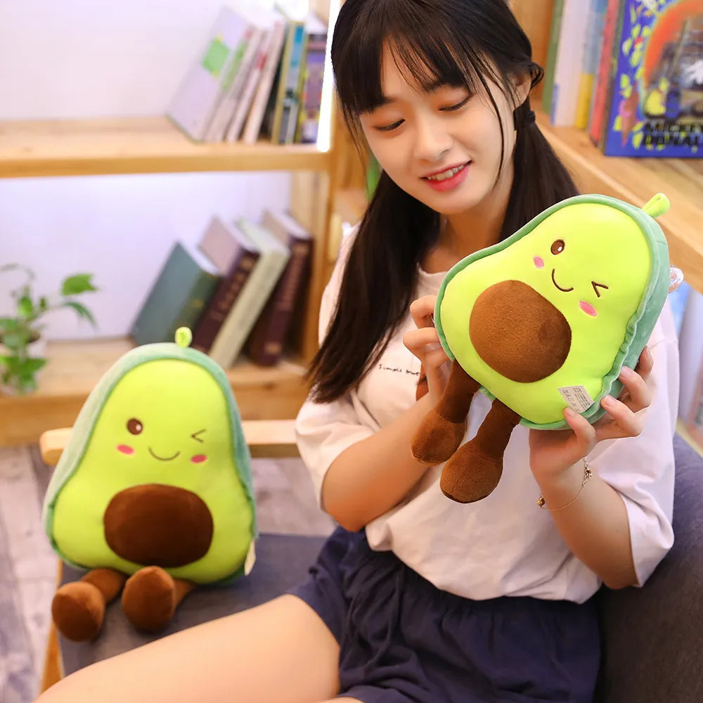 Nuevo y lindo muñeco de peluche de aguacate, almohada para dormir para niños, muñeca grande, regalo de vacaciones, cojín de muñeca de trapo de fruta creativa Kawaii