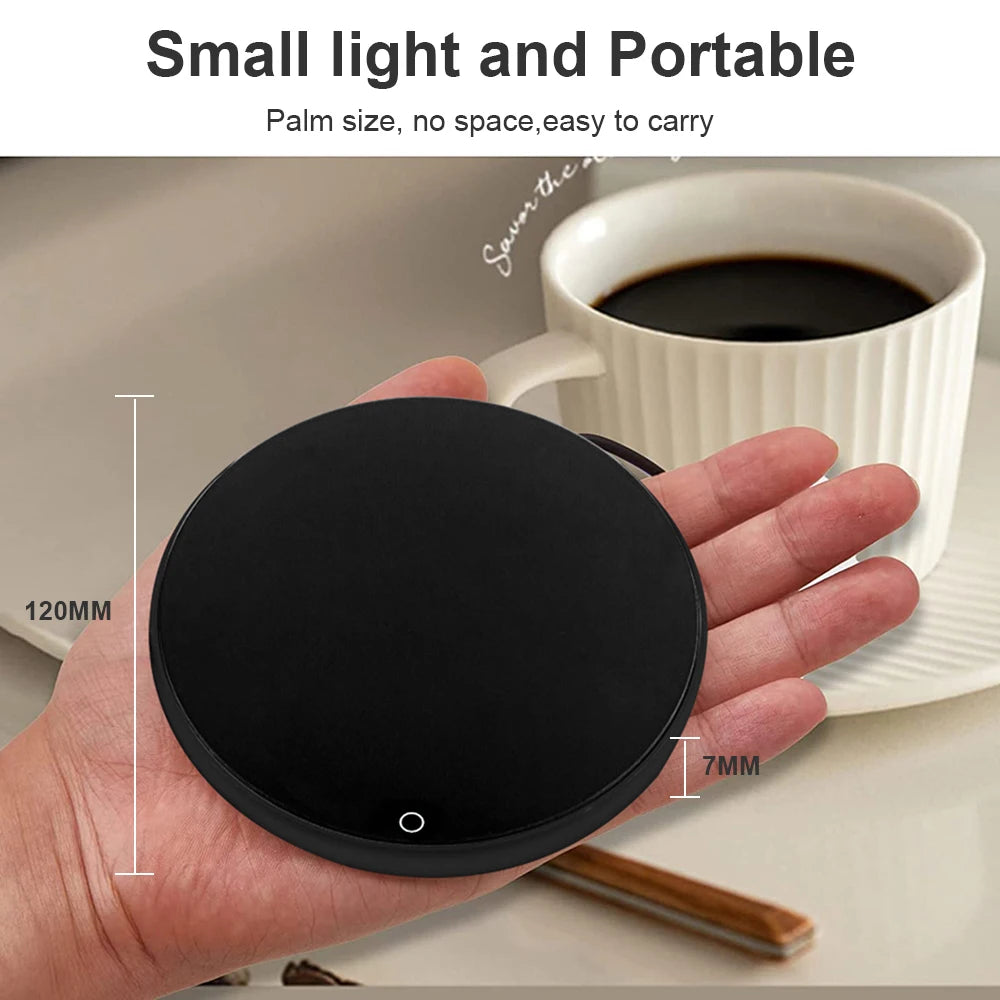 Calentador de tazas eléctrico con USB para café, leche, té, agua, almohadilla térmica inteligente, posavasos termostáticos para el hogar, la oficina y el escritorio.