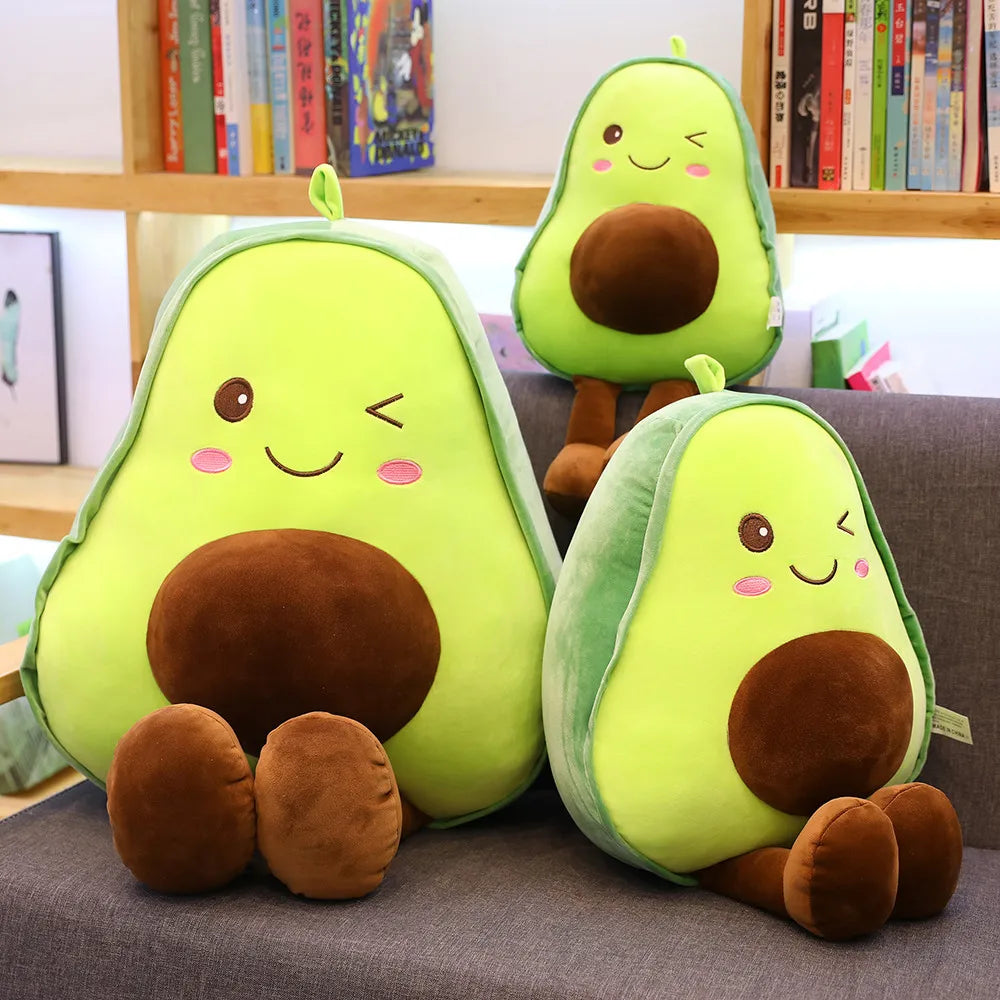 Nuevo y lindo muñeco de peluche de aguacate, almohada para dormir para niños, muñeca grande, regalo de vacaciones, cojín de muñeca de trapo de fruta creativa Kawaii