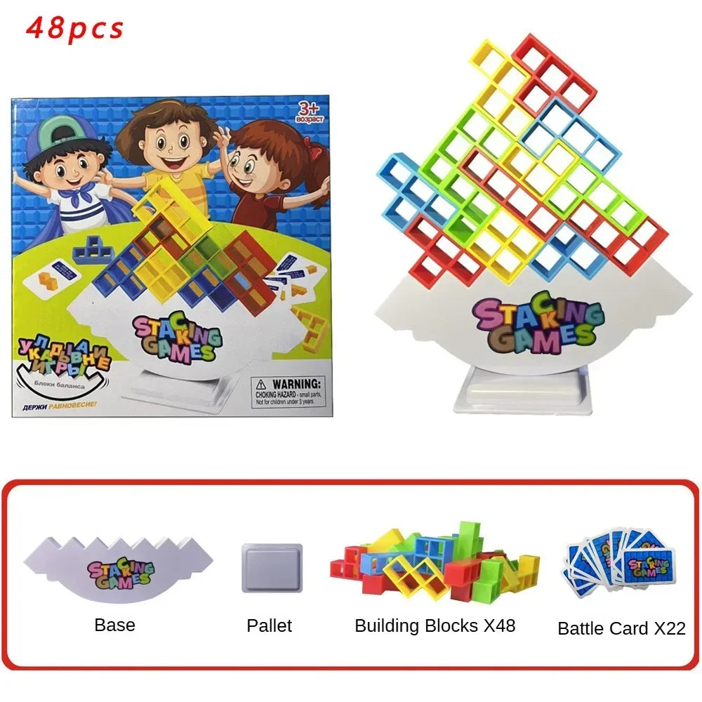 Tetra Tower Fun Balance Stacking Building Blocks Board Game for Kids Adults Friends Team Dorm Family Game Night and Partie Gifts