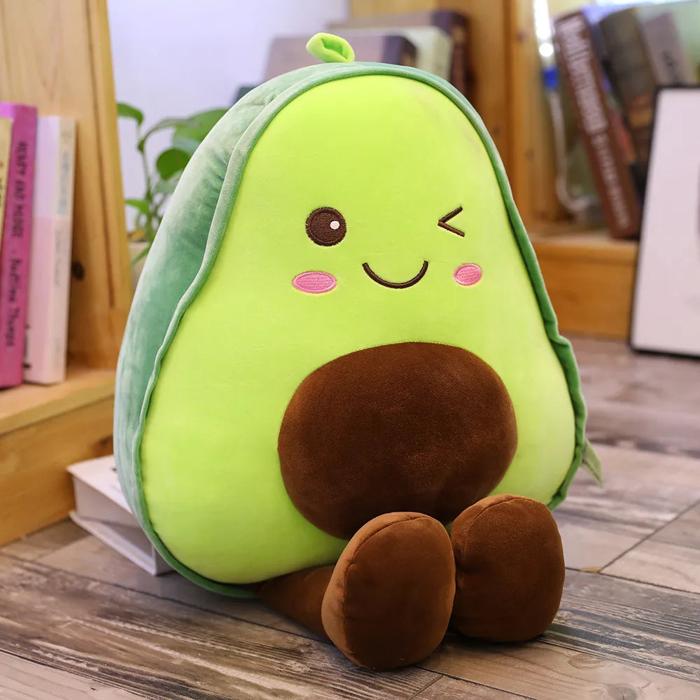Nuevo y lindo muñeco de peluche de aguacate, almohada para dormir para niños, muñeca grande, regalo de vacaciones, cojín de muñeca de trapo de fruta creativa Kawaii