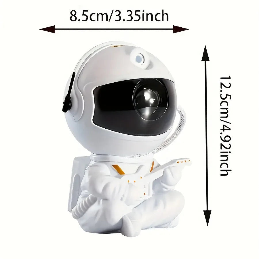 Proyector de luz nocturna de astronauta y galaxia, control remoto y cabezal giratorio de 360°, decoración de habitación