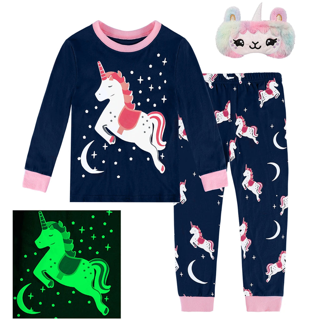 Pijamas para niños niña niño pequeño unicornio esqueleto Halloween ropa de dormir bebé lindo carnaval pijama Unicornio infantil