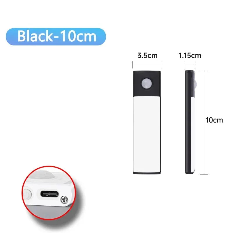 Lámpara LED para armario con sensor de movimiento, recargable por USB tipo C, para cocina, armario, 20 cm, 30 cm, 40 cm, 50 cm y 60 cm.