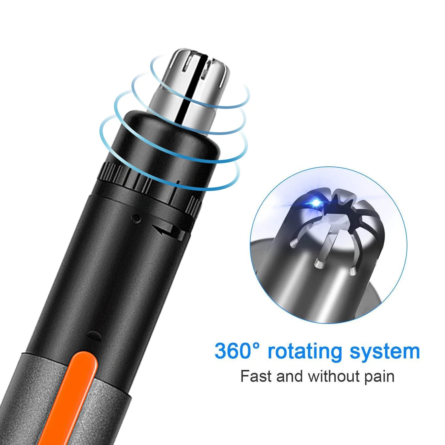 Recortador de vello eléctrico para nariz y orejas para hombres y mujeres, portátil, giratorio, con carga USB, recortador de cejas, recargable.