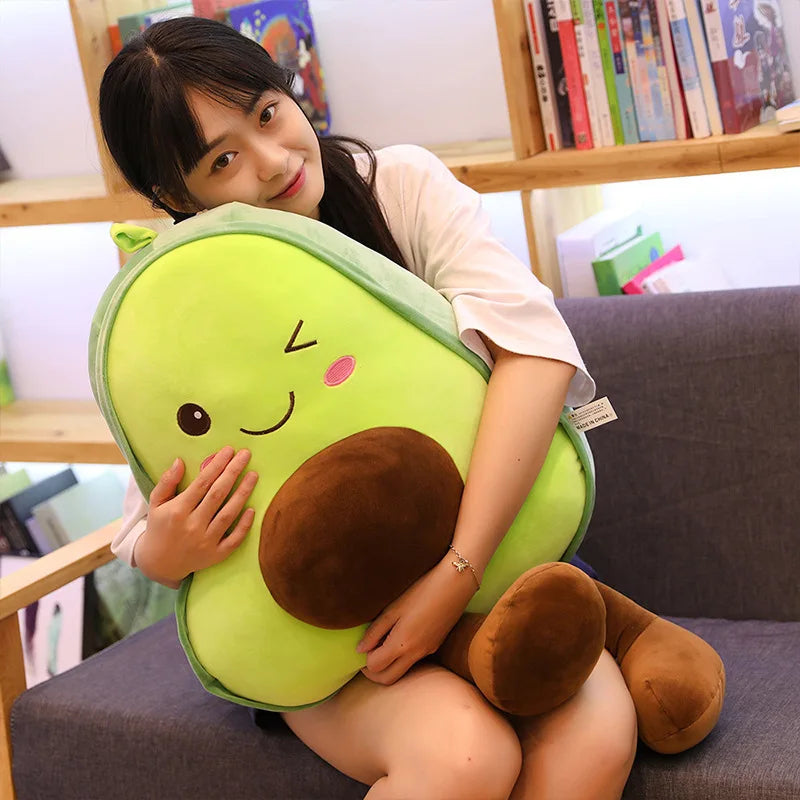Nuevo y lindo muñeco de peluche de aguacate, almohada para dormir para niños, muñeca grande, regalo de vacaciones, cojín de muñeca de trapo de fruta creativa Kawaii