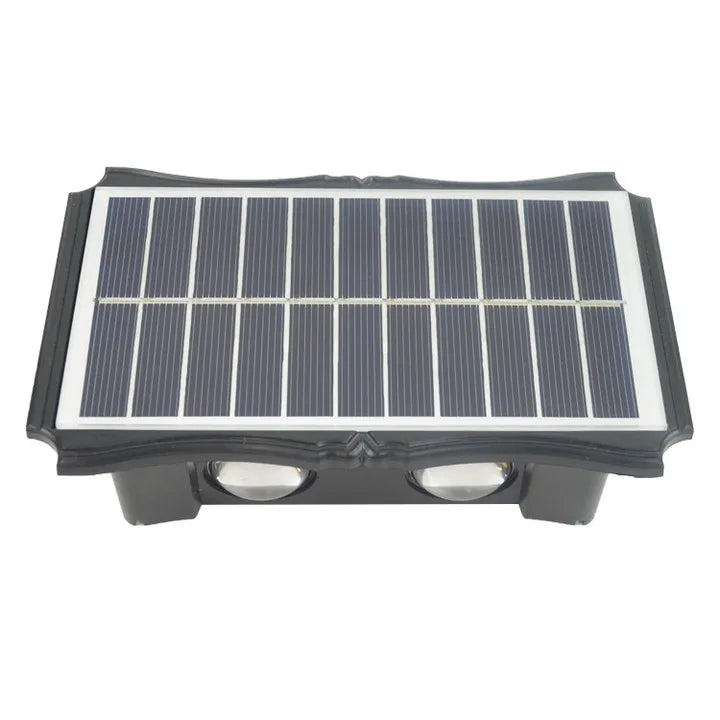 Lámpara de pared solar para exteriores, luz cálida, impermeable, iluminación vertical y vertical, iluminación decorativa para balcón, patio, jardín, pared exterior