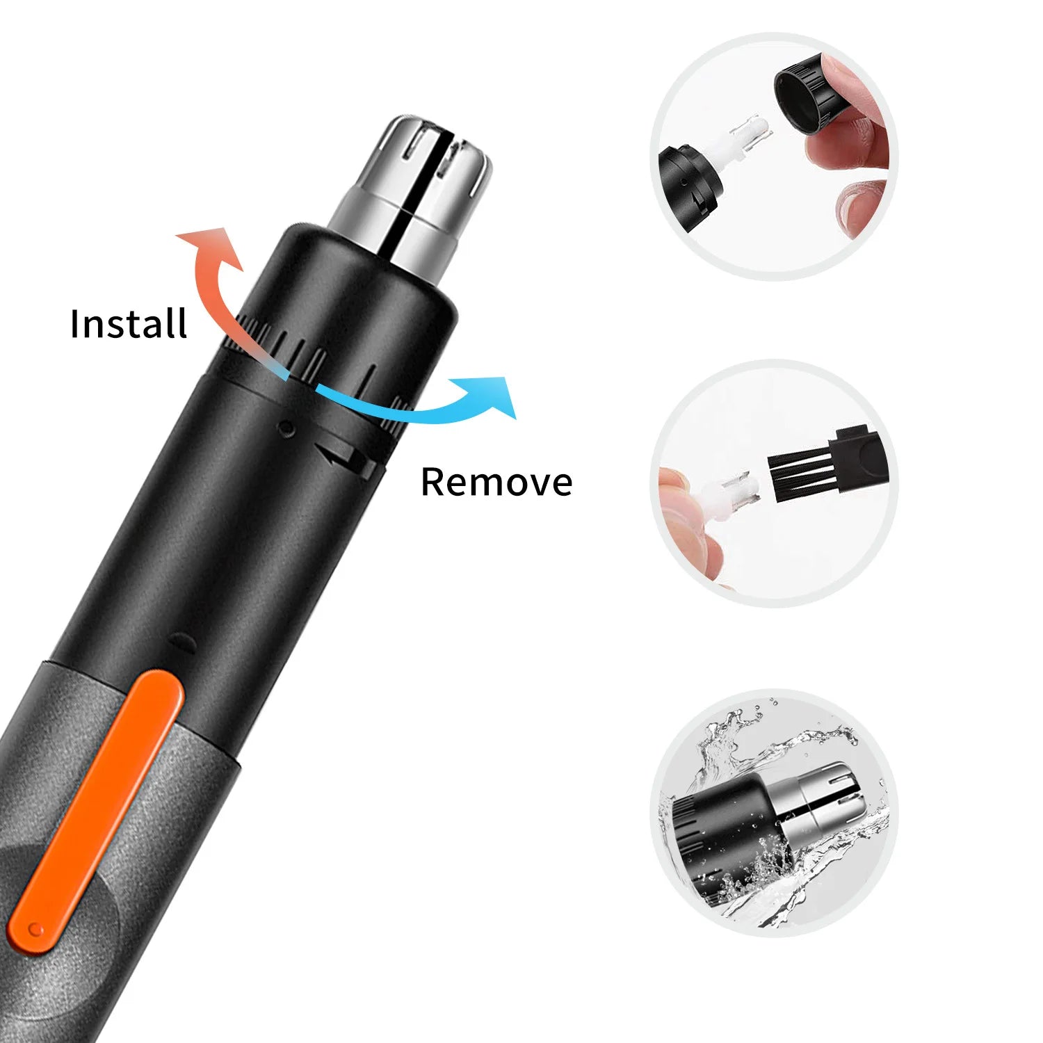 Recortador de vello eléctrico para nariz y orejas para hombres y mujeres, portátil, giratorio, con carga USB, recortador de cejas, recargable.