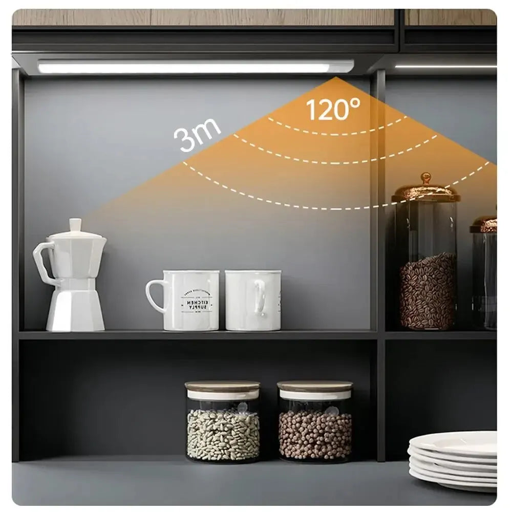 Lámpara LED para armario con sensor de movimiento, recargable por USB tipo C, para cocina, armario, 20 cm, 30 cm, 40 cm, 50 cm y 60 cm.