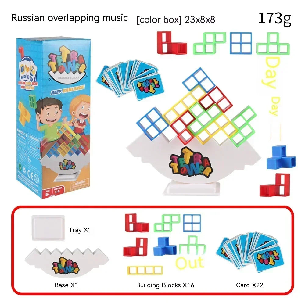 Tetra Tower Fun Balance Stacking Building Blocks Board Game for Kids Adults Friends Team Dorm Family Game Night and Partie Gifts