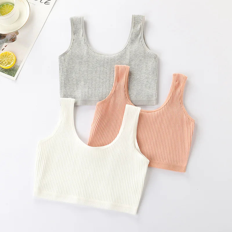Sujetador de algodón para niña, ropa interior para niñas adolescentes, niños grandes, estudiantes, camisetas pequeñas, escolares, sujetador para niñas