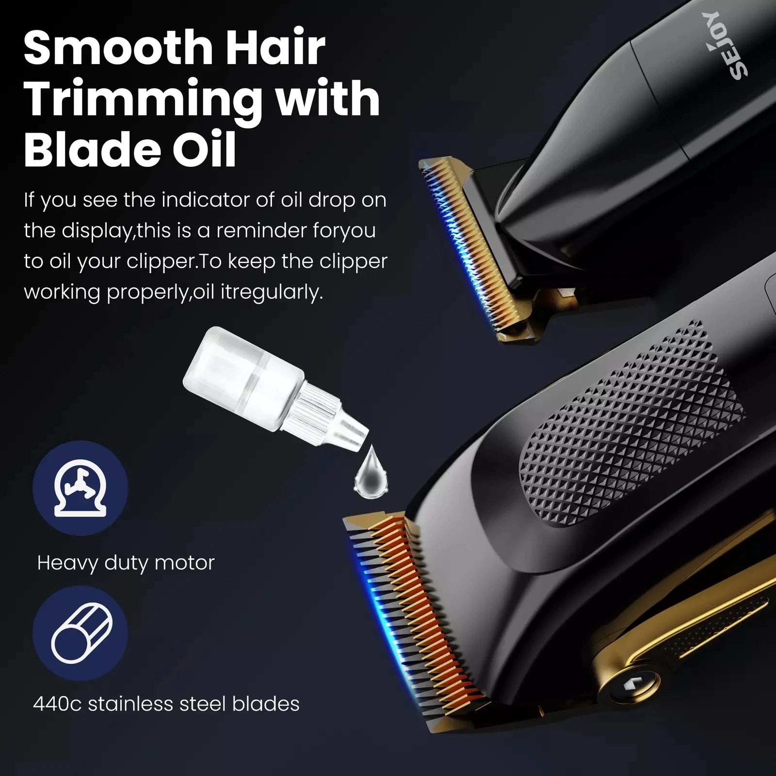 SEJOY - Juego de 2 cortadoras de pelo para hombre, kit de recortadora para barbero, juego de corte de barba para hombre, máquinas profesionales