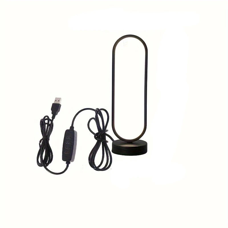 1 lámpara de dormitorio con anillo para sala de estar, lámpara de noche LED con atenuación de tres colores