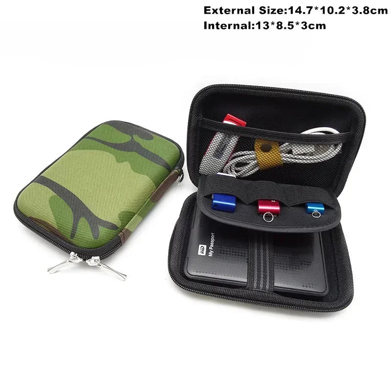 Funda protectora Nworld para banco de energía de 2,5 pulgadas, color verde militar, para disco duro externo USB WD Seagate HDD.