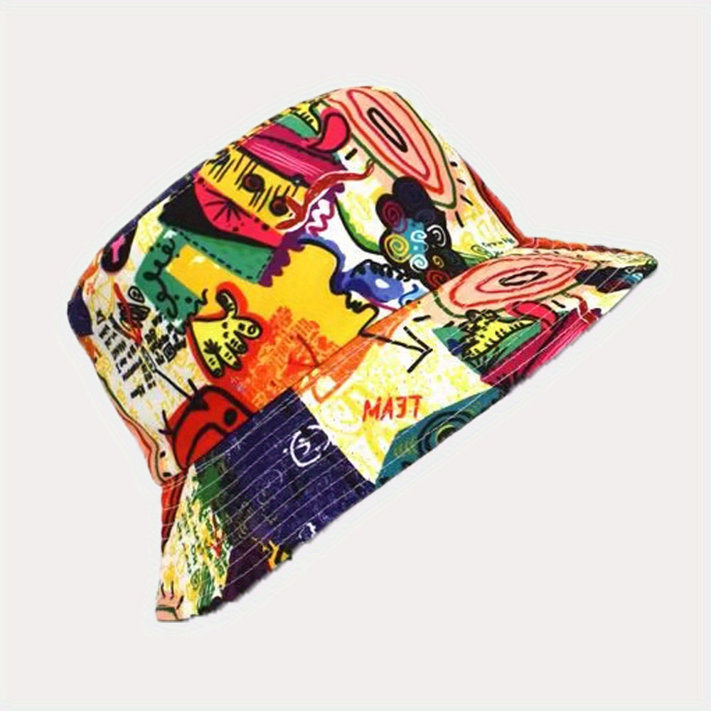 Sombrero de pescador con estampado de grafiti abstracto, gorra de pescador informal, unisex, con protector solar