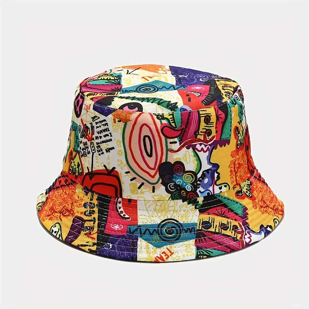 Sombrero de pescador con estampado de grafiti abstracto, gorra de pescador informal, unisex, con protector solar