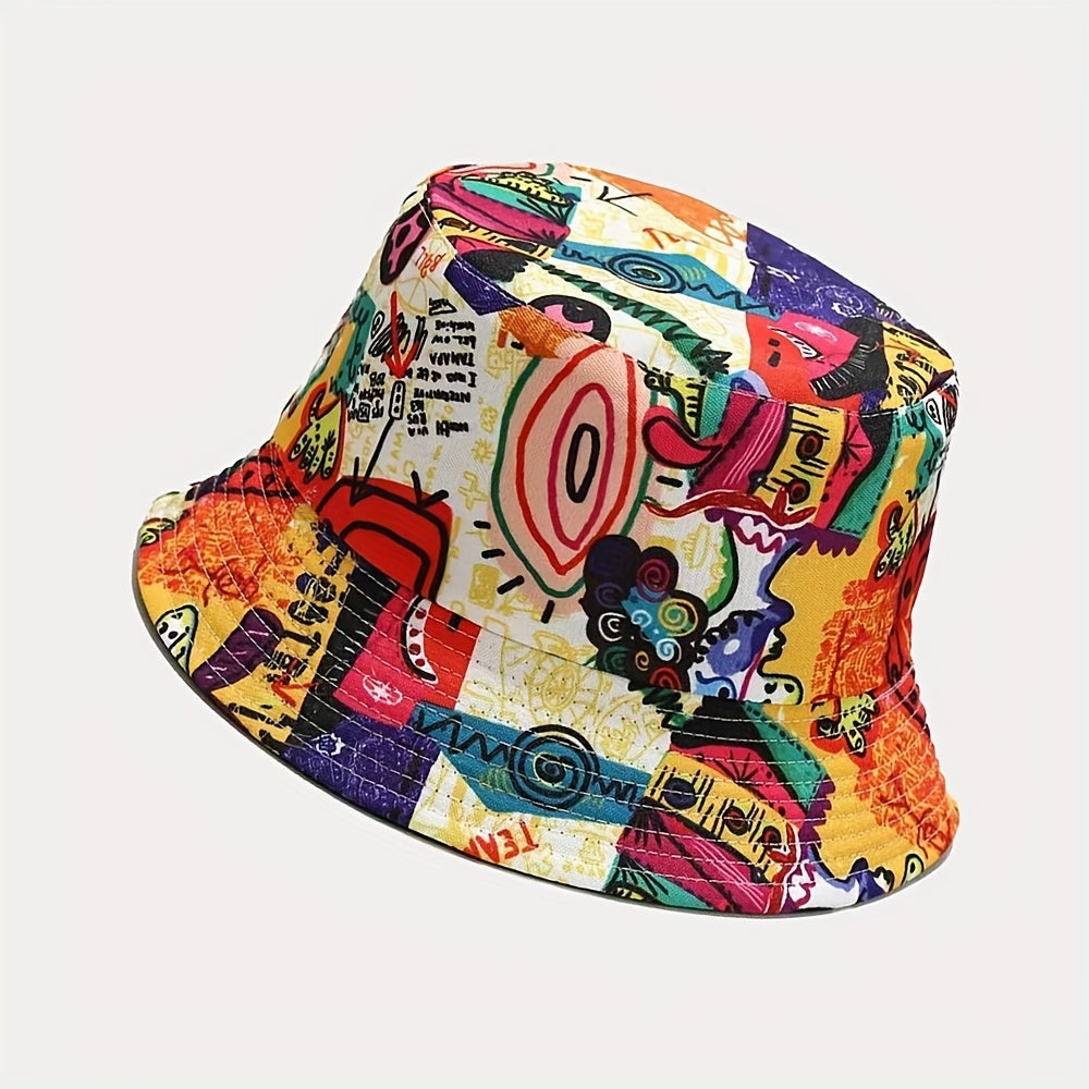 Sombrero de pescador con estampado de grafiti abstracto, gorra de pescador informal, unisex, con protector solar